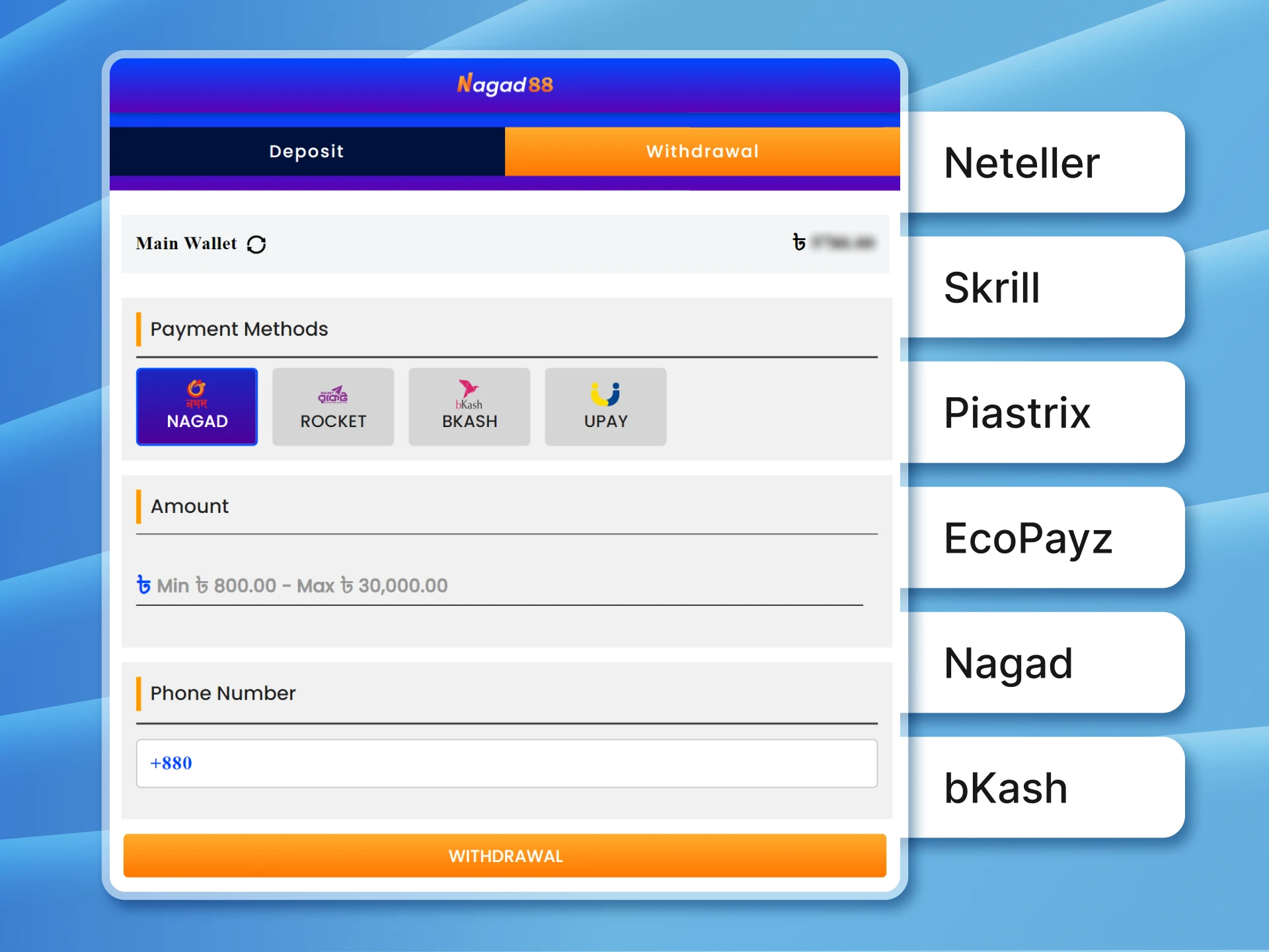 Easily withdraw your winnings from online casinos in Bangladesh.