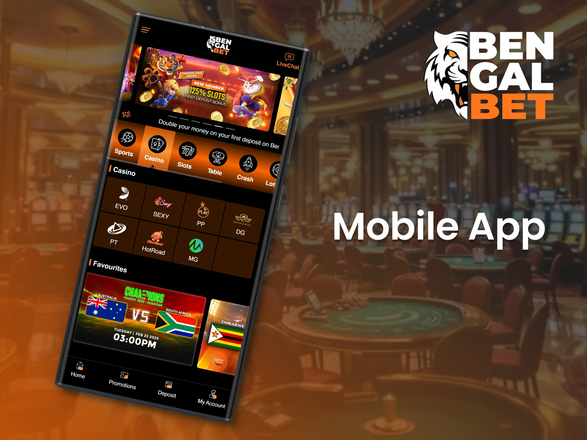 Download the Bengalbet app and gamble on your mobile device.