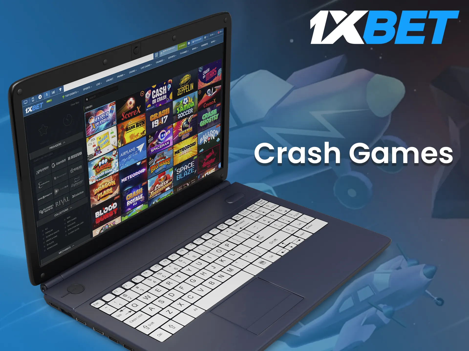 Play fast and dynamic crash games at 1xBet.