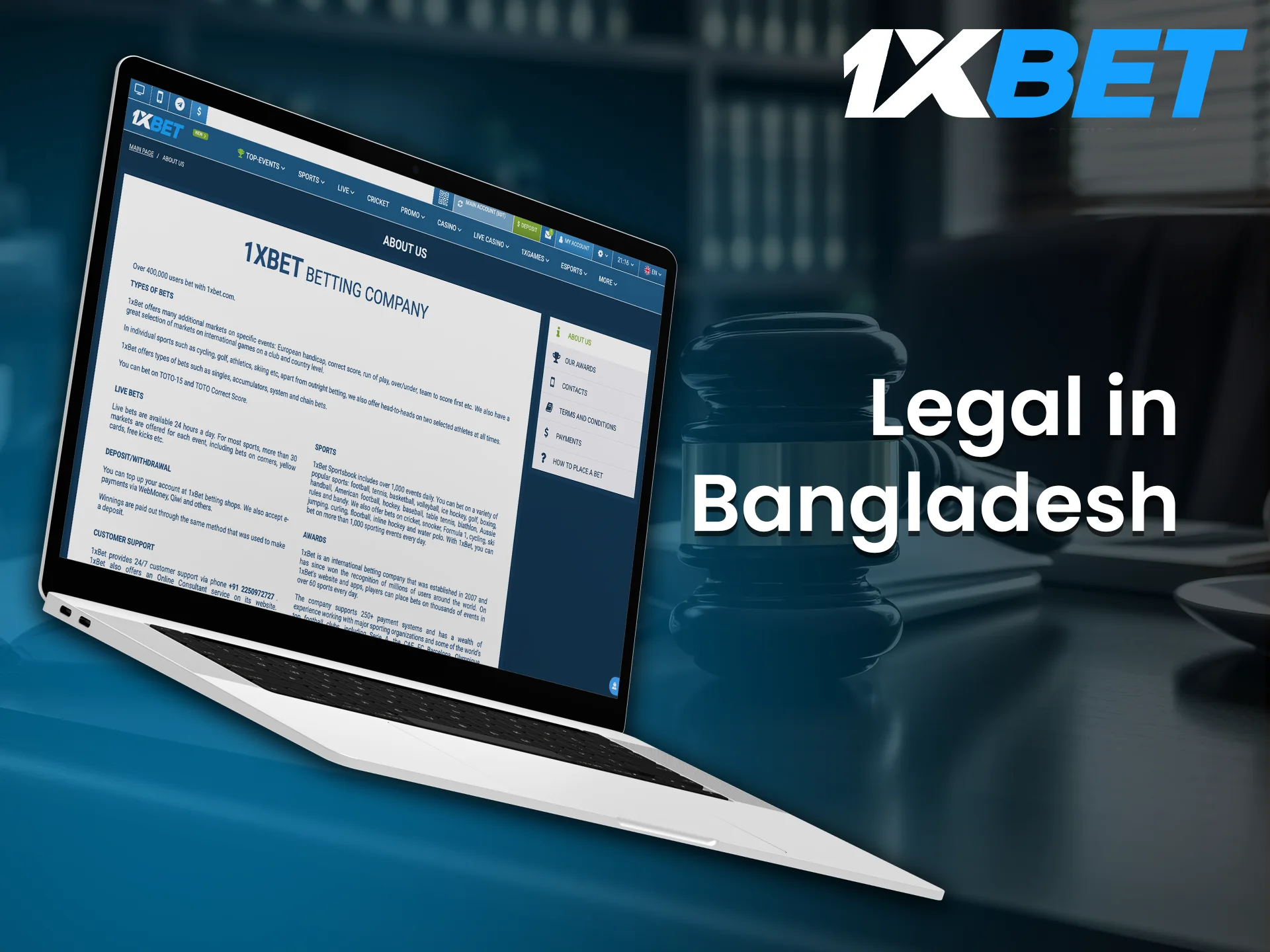 1xBet casino is legal in Bangladesh and offers a secure betting experience.