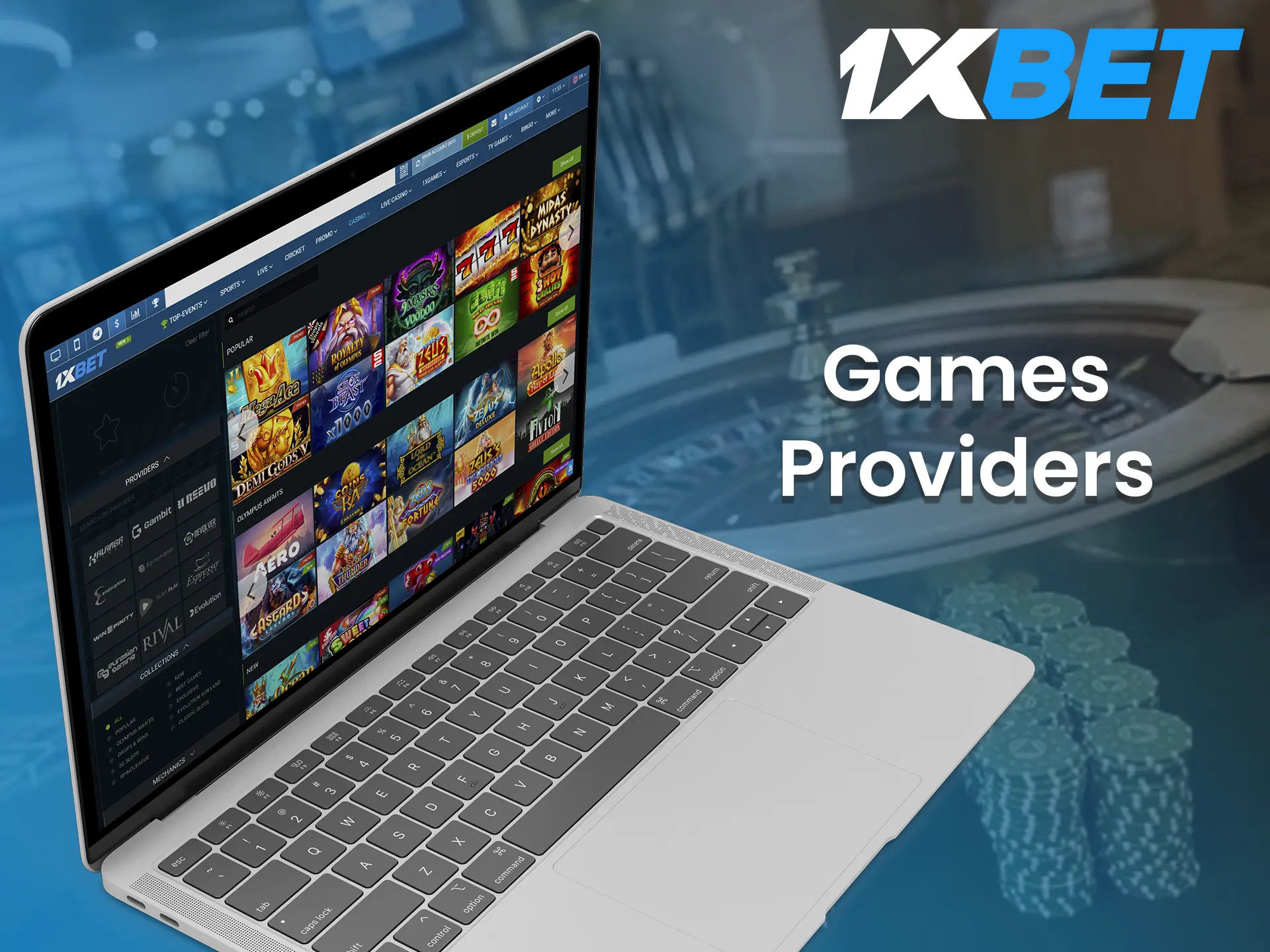 Games at 1xBet are presented by well-known modern providers.