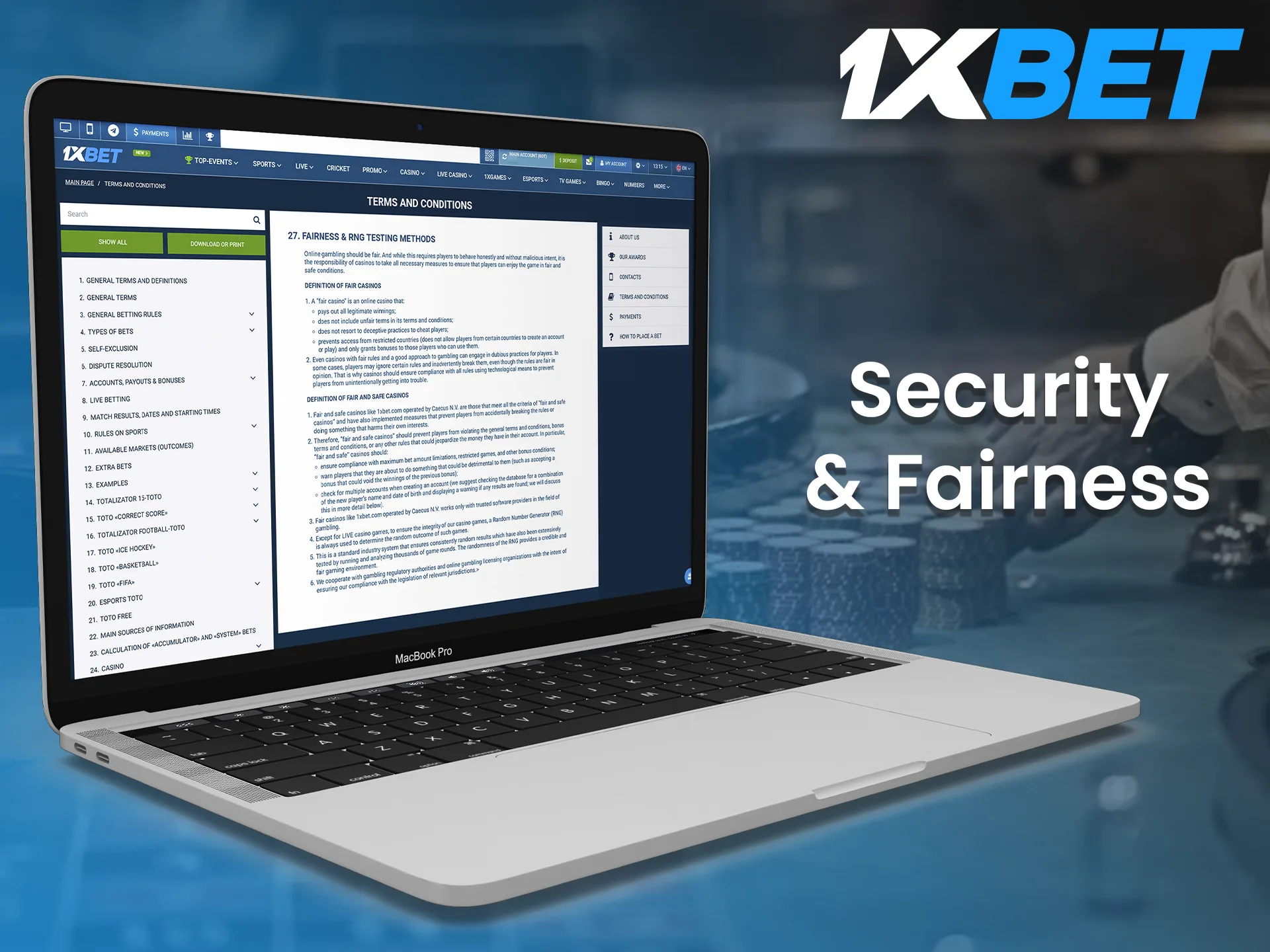 1xBet provides a high level of security and user data protection.