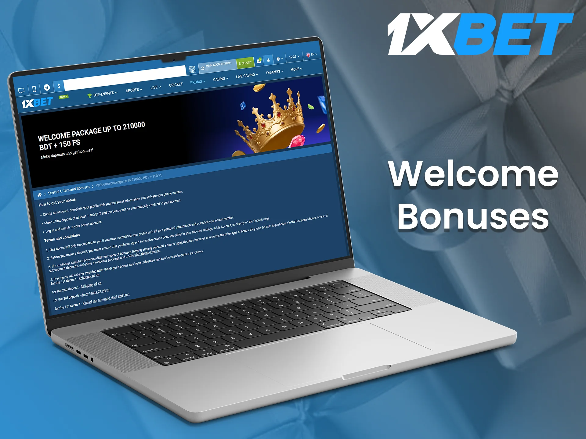 New customers at 1xBet can get a welcome package.