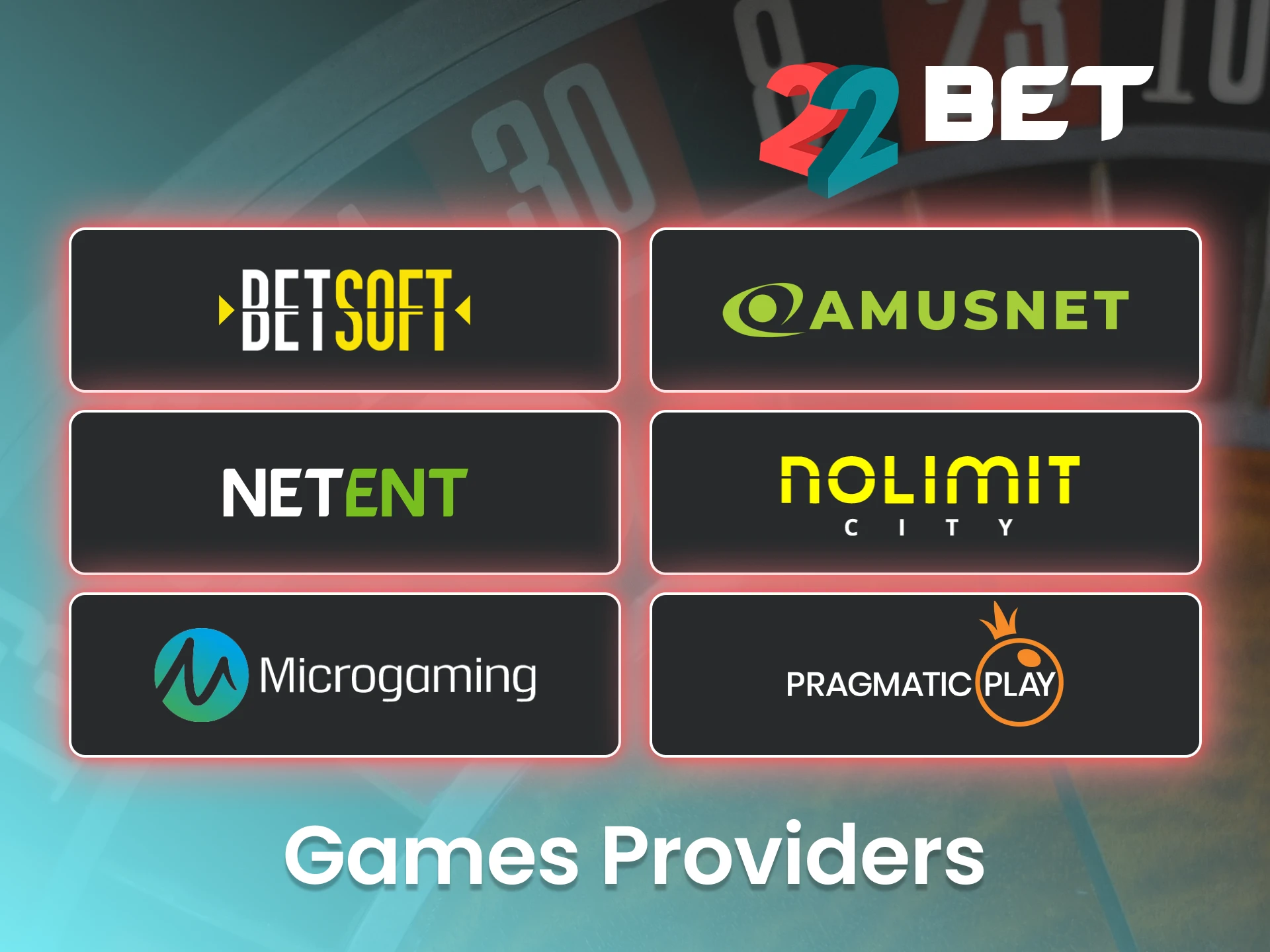 Enjoy casino games from top-rated providers at 22Bet.