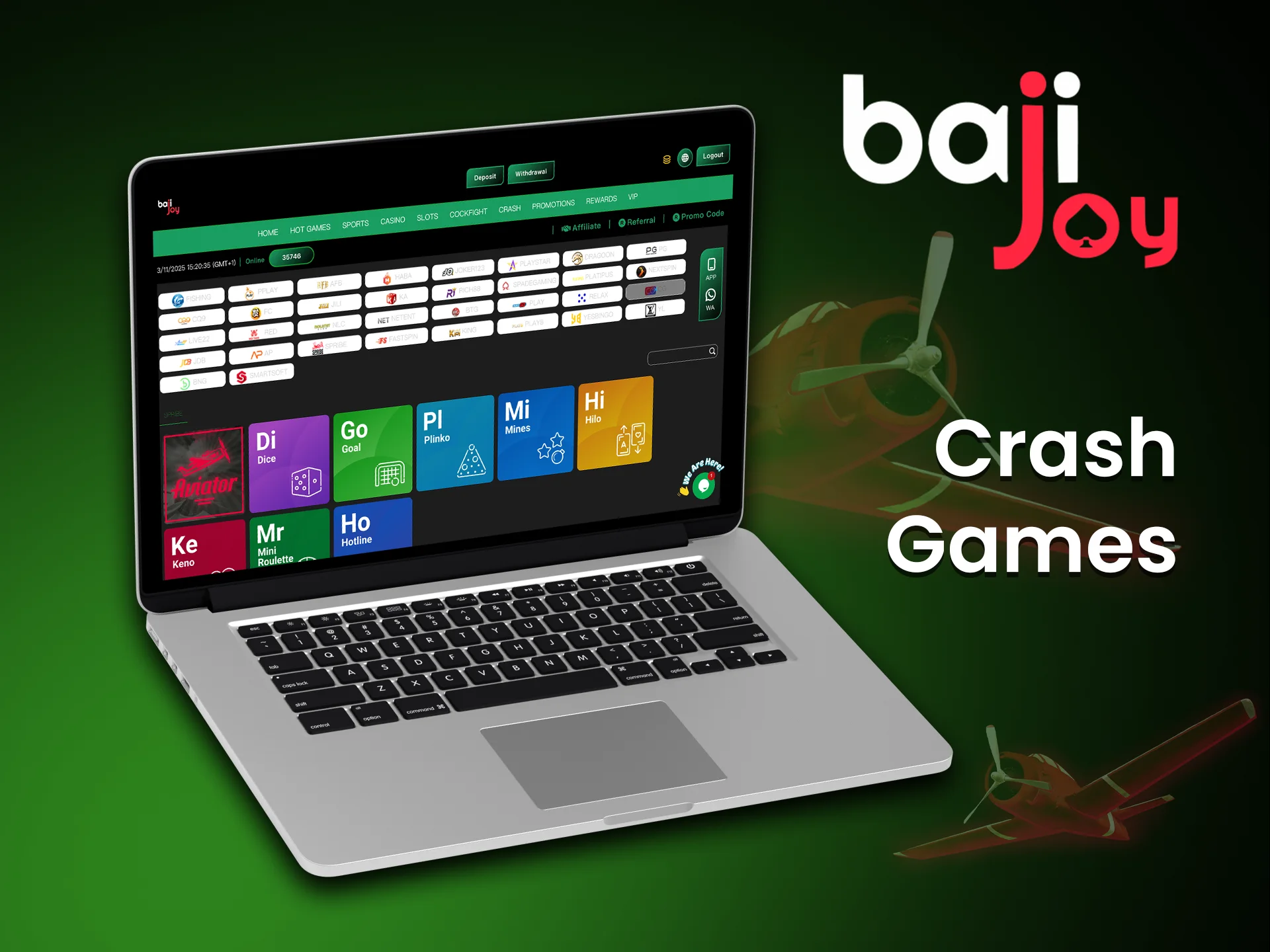 Play Bajijoy crash games for fast paced action and big wins.