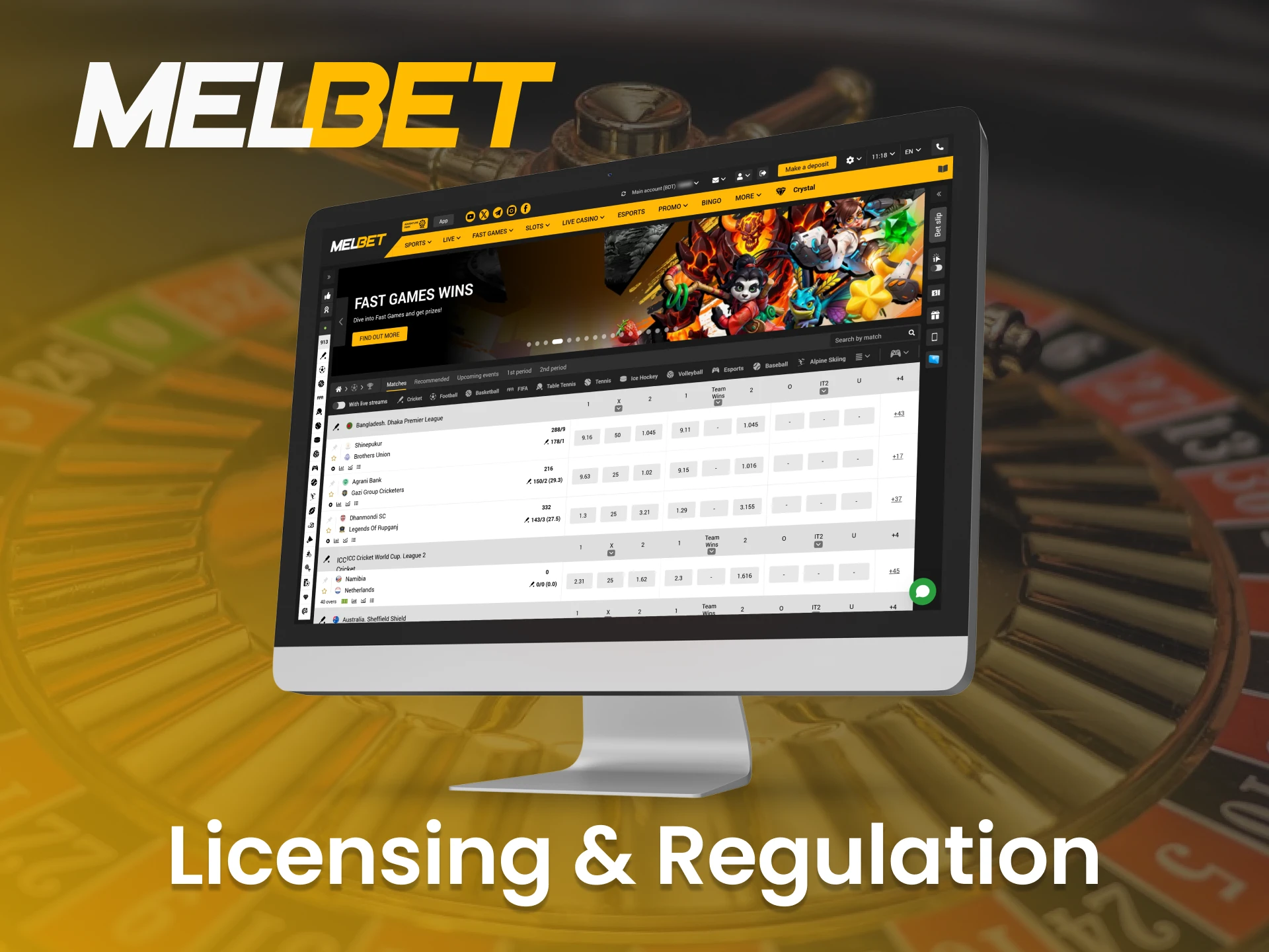 Melbet is a fair and legal online casino and betting platform.